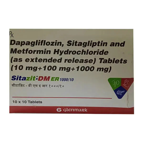 Sitazit DM 10mg/1000mg/100mg Tablet ER